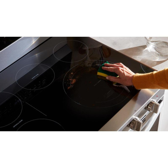 Whirlpool® 30-inch Smart Electric Range with Air Cooking Technology, WipeClean™ Coating, Steam/Self Cleaning, Rapid Preheat 5.3 CuFt Capacity YWFES7530RZ