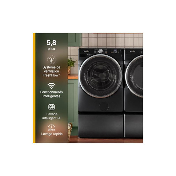 Whirlpool® 5.8 cu. ft. I.E.C. Smart Front Load ENERGY STAR® Certified Washer with FreshFlow™ Vent System and AI Intelligent Wash WFW6720RU