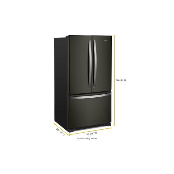 Whirlpool® 36-Inch Wide Counter-Depth French Door Bottom Mount Refrigerator - 20 cu. ft. WRFC2036RV