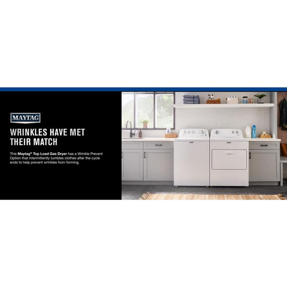 Maytag® Top Load Gas Wrinkle Prevent Dryer - 7.0 cu. ft. MGD4005SW Maytag® Top Load Gas Wrinkle Prevent Dryer - 7.0 cu. ft. MGD4005SW