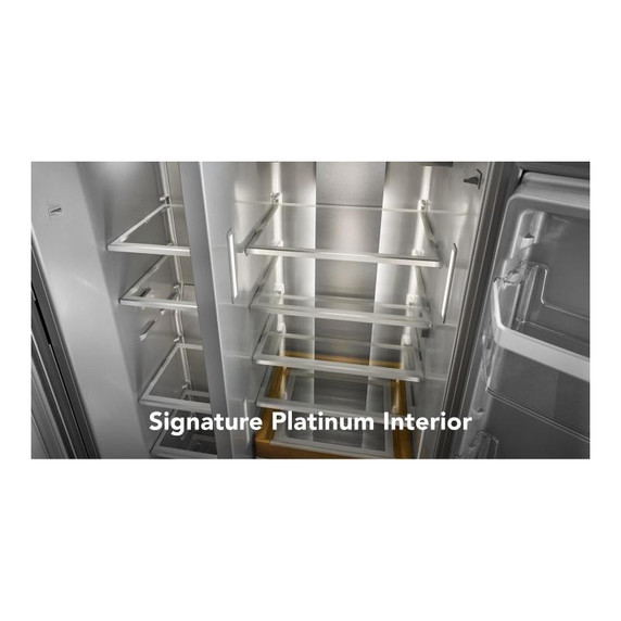 Kitchenaid® 20.8 Cu. Ft. Counter-Depth Side-by-Side Refrigerator with Exterior Ice and Water Dispenser in PrintShield™ Finish KRSC536RPS Kitchenaid® 20.8 Cu. Ft. Counter-Depth Side-by-Side Refrigerator with Exterior Ice and Water Dispenser in PrintShield™ Finish KRSC536RPS