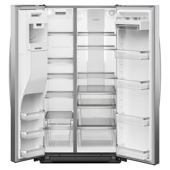 Whirlpool® 36-inch Full Depth Side-by-Side Refrigerator with Prep &amp; Store Bins WRSF6536RZ