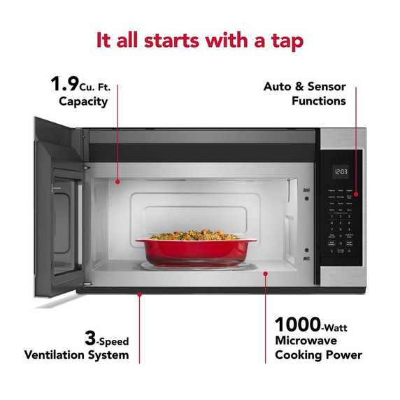 KitchenAid® 1.9cu ft Over The Range Microwave with Print Shield® YKMMS130RPS