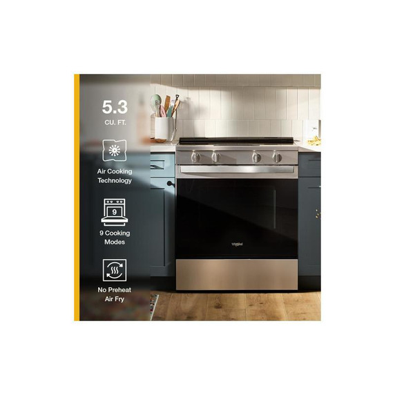 Whirlpool® 30-inch Electric Range with Air Cooking Technology YWSES5030SB