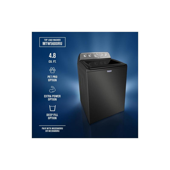 Maytag® 5.5 Cu Ft. Top Load Impeller Washer with Extra Power and Pet Pro Option MTW5600RU Maytag® 5.5 Cu Ft. Top Load Impeller Washer with Extra Power and Pet Pro Option MTW5600RU