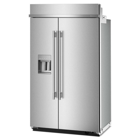 Kitchenaid® 29.4 Cu. Ft. 48" Built-In Side-by-Side Refrigerator features Exterior Water and Ice Dispenser with Measured Fill KBSD748SPS