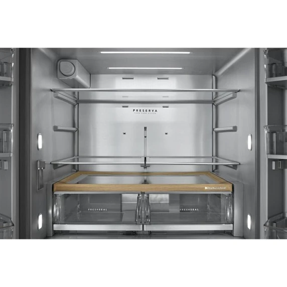 Kitchenaid® 29 cu. ft. French Door Refrigerator with Exterior Water and Ice and FreshChill™ Full-Width Refrigerated Drawer KRMF436SPS