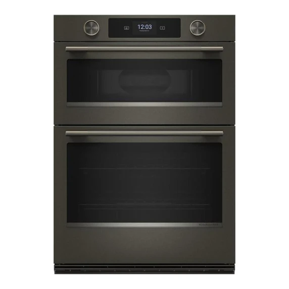 Kitchenaid® 30-inch Smart Electric Combo Wall Oven with Assisted Cooking Modes - Black Ore KOEC730SBE