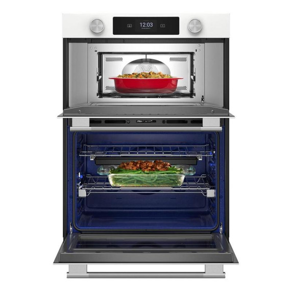 Kitchenaid® 30-inch Smart Electric Combo Wall Oven with Assisted Cooking Modes - White KOEC730SWH