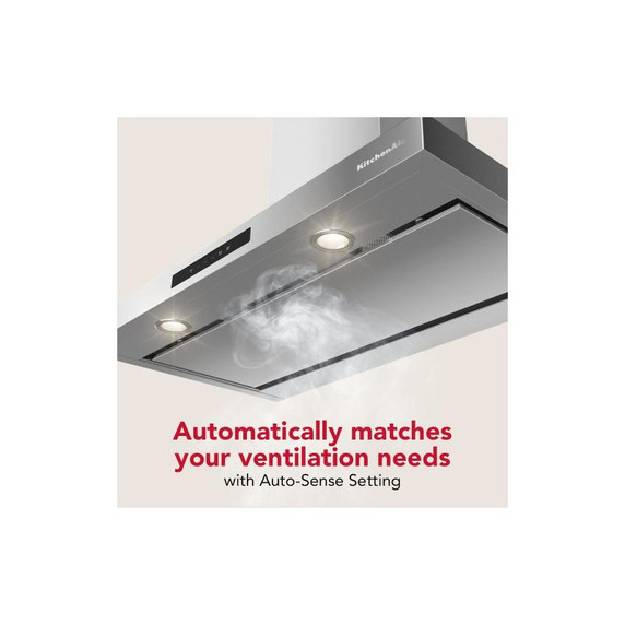 KitchenAid® 36-inch Wall-Mount, 4-Speed Canopy Hood KVWC736SSS