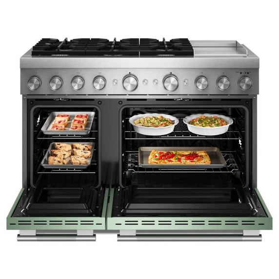 Kitchenaid® 48-Inch 6 Burner Commercial-Style Dual Fuel Range with Griddle KFDD948SDC
