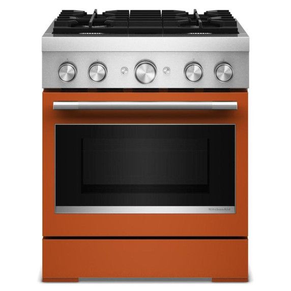 Kitchenaid® 30-Inch 4 Burner Commercial-Style Dual Fuel Range with No Preheat Air Fry Mode KFDS930SSC