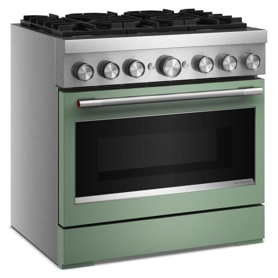 Kitchenaid® 36-Inch 6 Burner Commercial-Style Dual Fuel Range with No Preheat Air Fry Mode KFDS936SDC