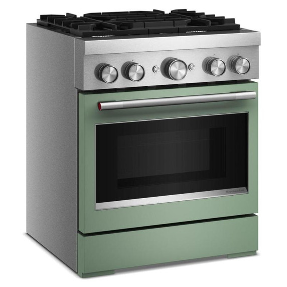 Kitchenaid® 30-Inch 4 Burner Commercial-Style Dual Fuel Range with No Preheat Air Fry Mode KFDS930SDC