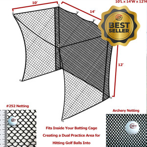 Cimarron 10'x14'x12' Golf Net Insert with Archery Back Cimarron 10'x14'x12' Golf Net Insert with Archery Back