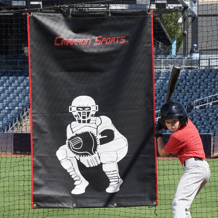Cimarron Sports 4x6 Vinyl Backstop with Catchers Image