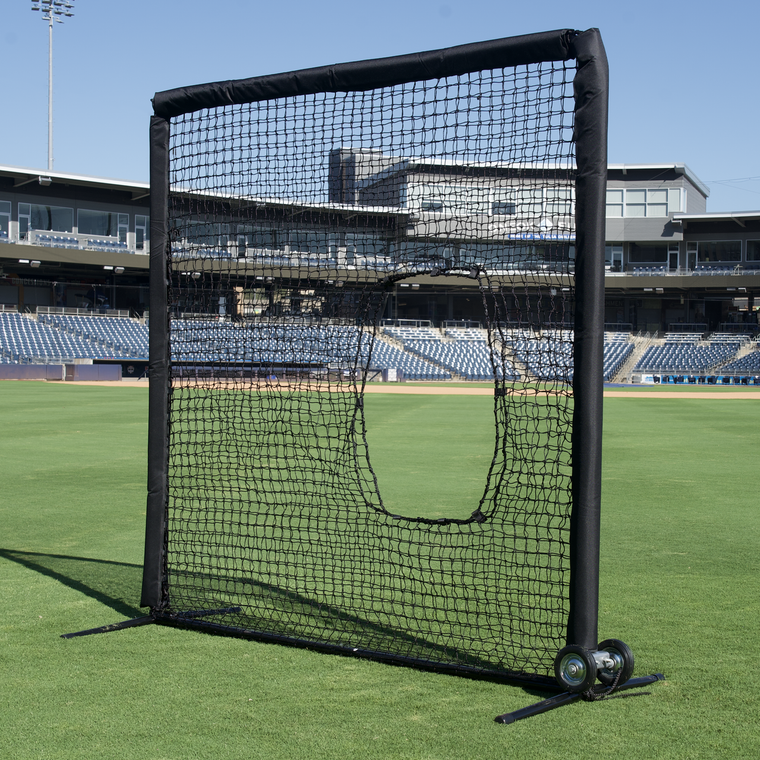 Cimarron 7' x 7' #42 Softball Net and Commercial Frame with Wheels and Padding