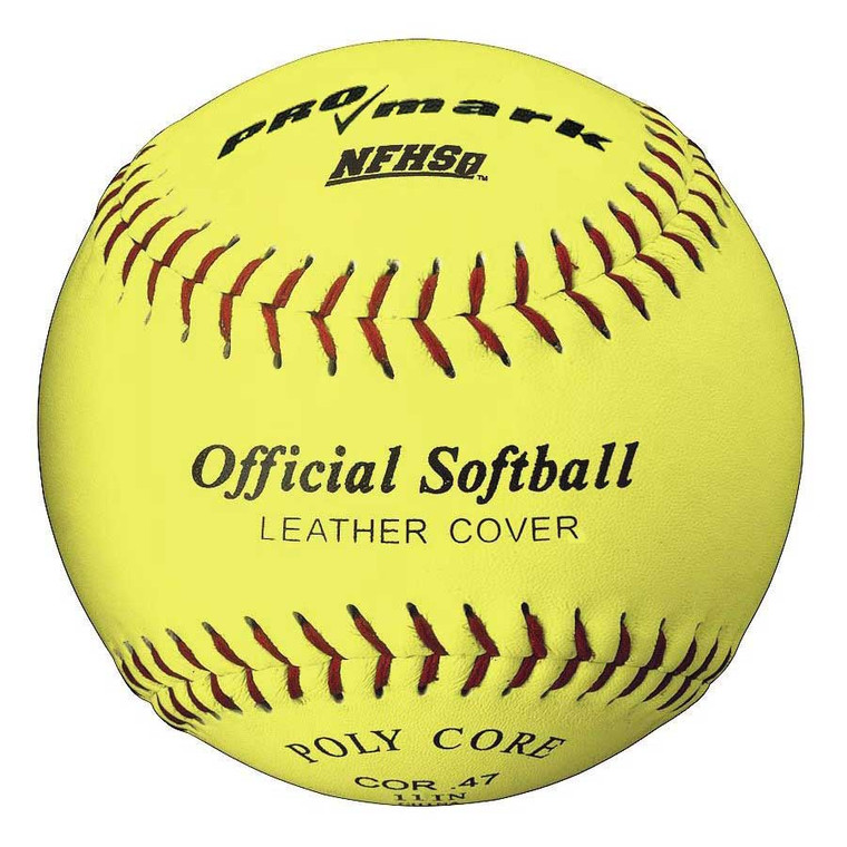 Official League Optic Yellow Leather 11" Softball Dozen