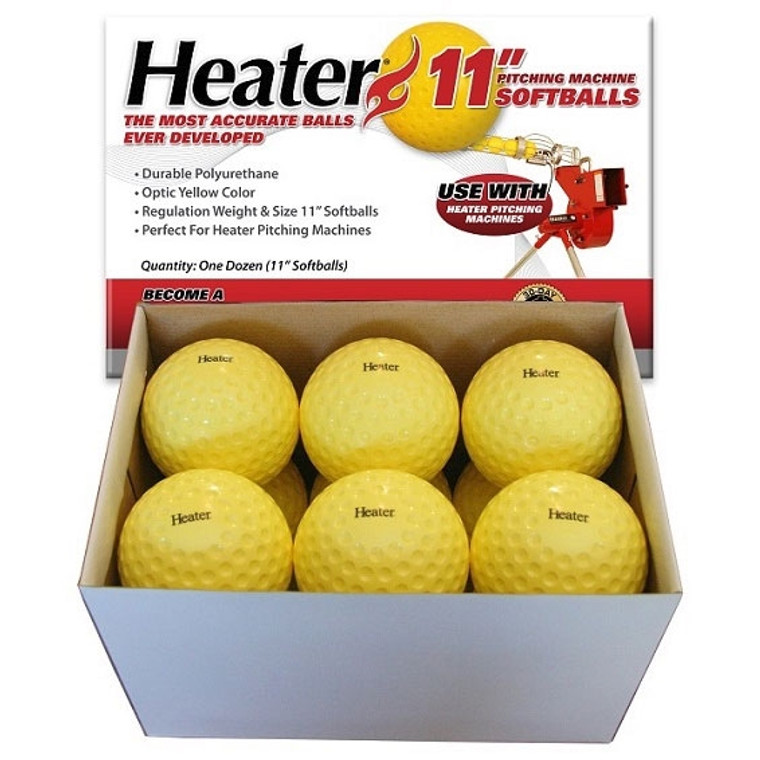 Heater 11" Dimpled Softballs - Yellow