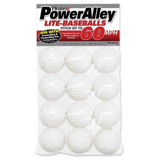 Heater PowerAlley 60 MPH White Lite Baseballs | Cimarron Sports