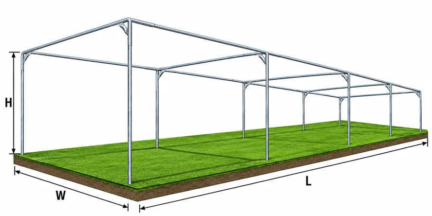 70-foot batting cage frame with five arches