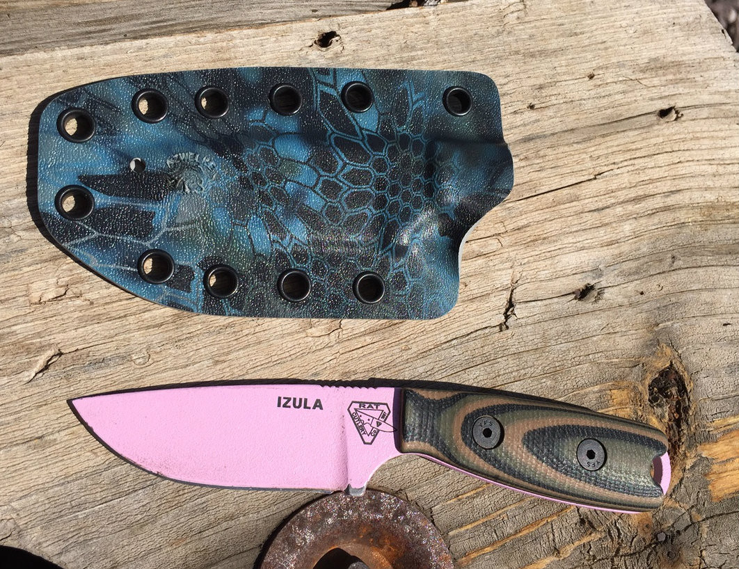 Izula with TKC custom handles - AZWELKE Custom Kydex Sheaths