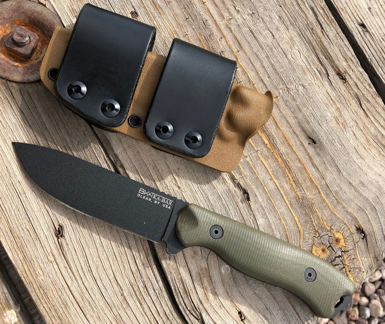 BK16 leather wrapped - AZWELKE Custom Kydex Sheaths