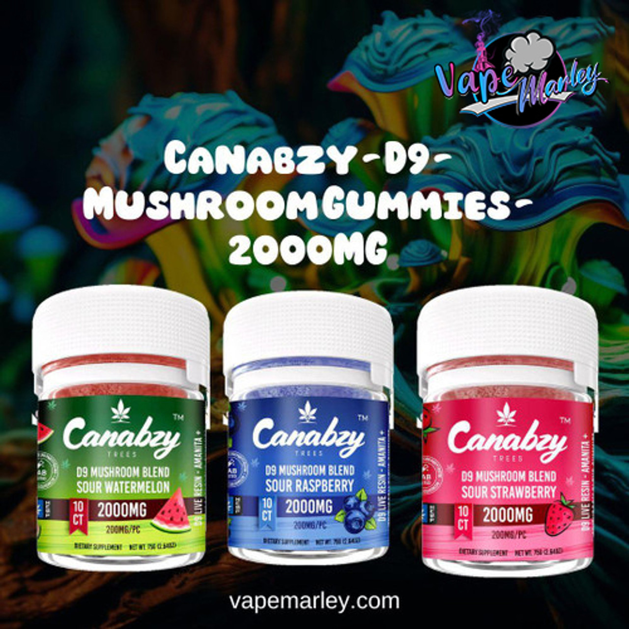Canabzy - D9 - Mushroom Gummies - 2000MG