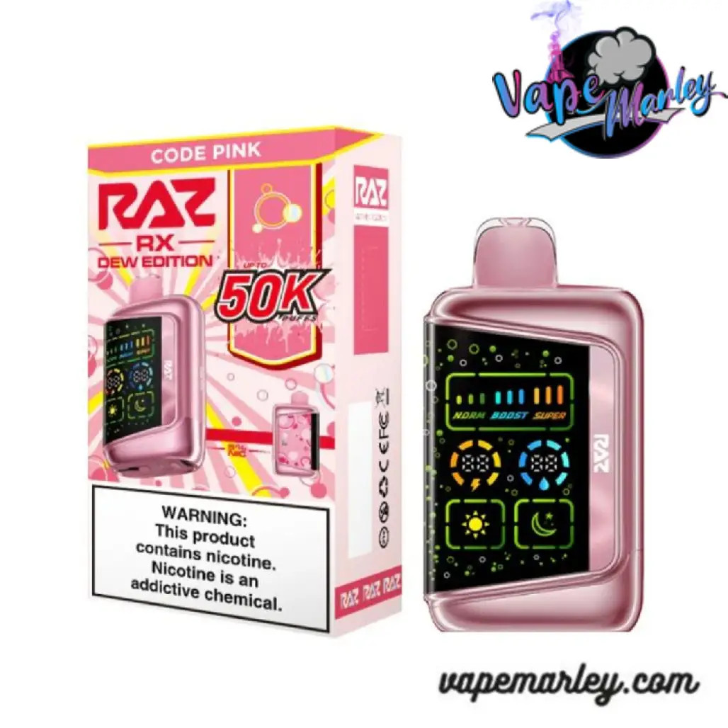 Code Pink Raz RX 50K Dew Edition Disposable Vape - 5% Nic