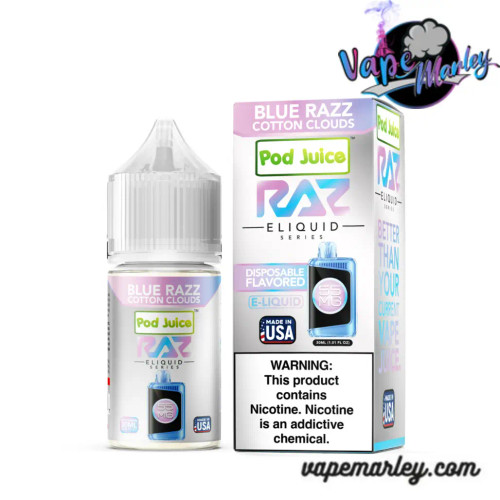 Blue Razz Cotton Clouds Pod Juice X Raz Salt E-Liquid