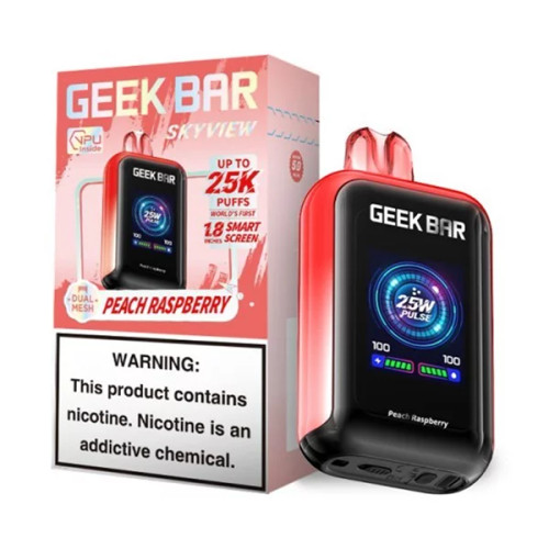 Peach Raspberry Geek Bar Sky View DigiFlavor 25K Puffs