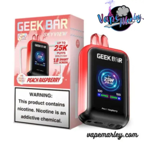 Peach Raspberry Geek Bar Sky View DigiFlavor 25K Puffs Disposable Vape