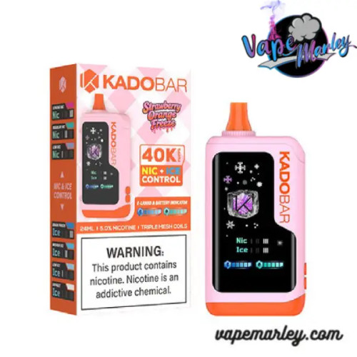 Strawberry Orange Freeze Kado Bar NI40K Ice+Nic Control Disposable Vape