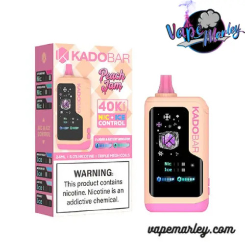 Peach Jam Kado Bar NI40K Ice+Nic Control Disposable Vape