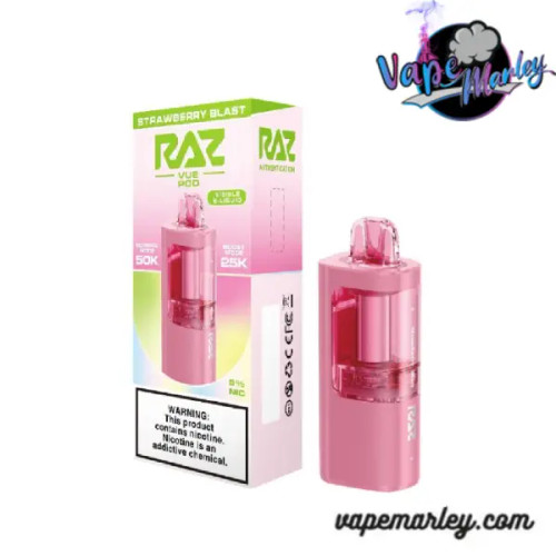 Strawberry Blast Raz Vue 50K Puffs Disposable Pod Only
