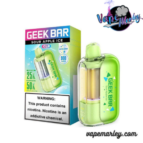 Sour Apple Ice Geek Bar CLR 50K Puffs Disposable Vape