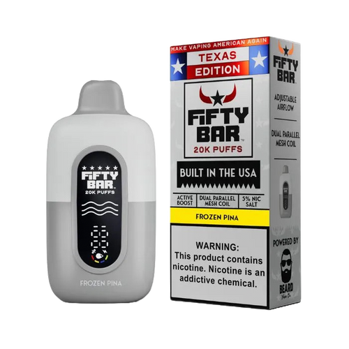 Frozen Pina Texas X Fifty Bar 20k Puffs Disposable Vape
