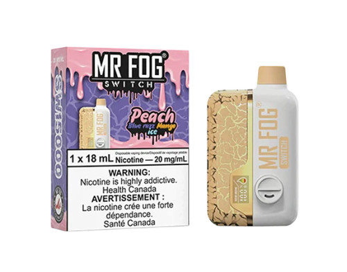 Peach Blue Razz Mango Ice Mr Fog Switch 15k ZERO NICOTINE