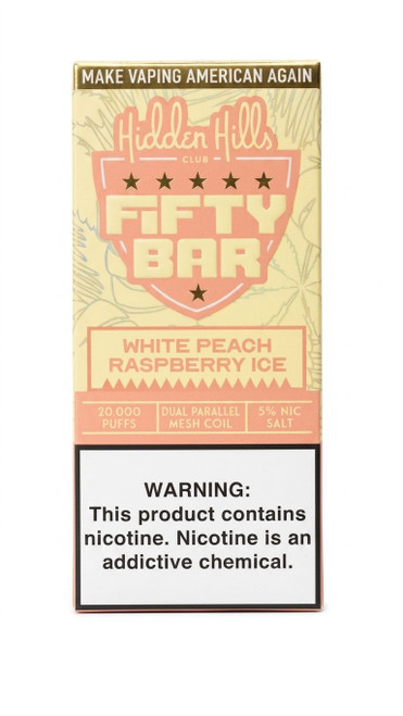 White Peach Raspberry Ice Hidden Hills X Fifty Bar