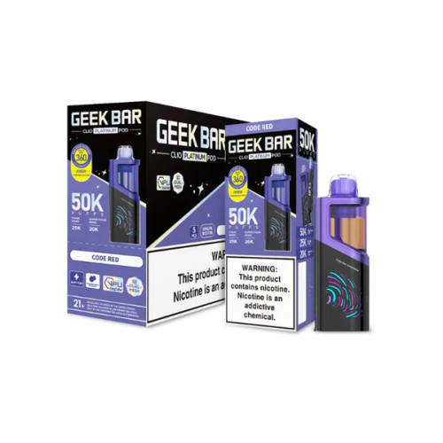 Code Red Geek Bar Clio Platinum 50K Puffs Disposable (ONLY POD)