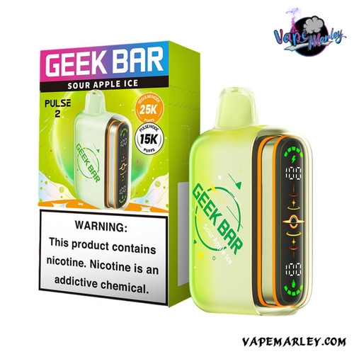 Sour Apple Ice Geek Bar Pulse 2 25K Puffs Disposable Vape