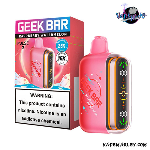Raspberry Watermelon Geek Bar Pulse 2 25K Puffs Disposable Vape