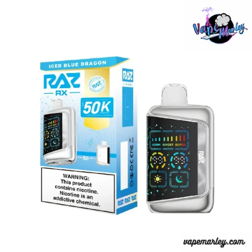Ice Blue Dragon Raz Rx 50k Puffs Disposable Vape - 19mL