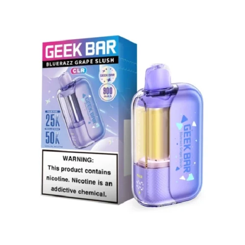 Blue Razz Grape Slush Geek Bar CLR 50K Puffs Disposable Vape