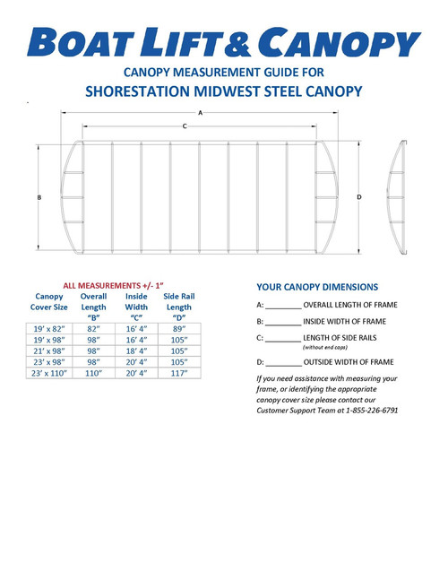 End Bungee Cord Loop for use with ShoreStation canopy frames.