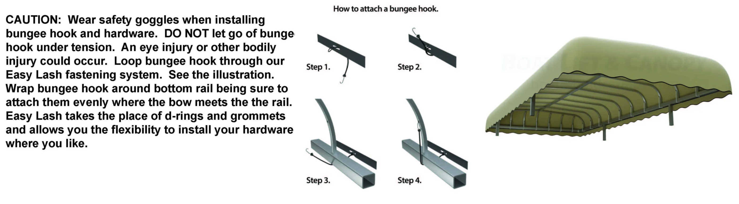 a diagram for how to attach a bungee hook