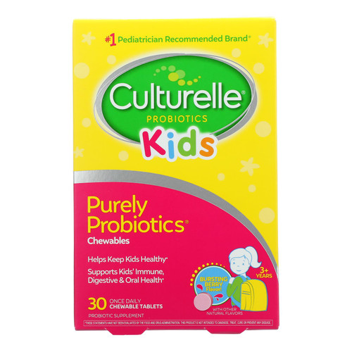 Culturelle - Kids Chewables Probiotic Natural Bursting Berry - 30 Chewable Tablets