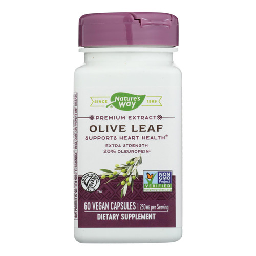 Nature's Way - Olive Leaf Standardized 20% Oleuropein - 60 Vegetarian Capsules