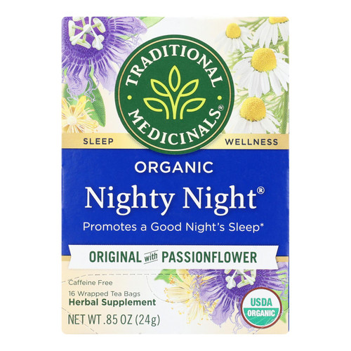 Traditional Medicinals Organic Nighty Night Tea/Herbal Tea - 16 Tea Bags - Case of 6