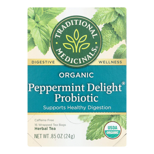 Traditional Medicinals - Probtc Tea Pprmnt Del - Case of 6 - 16 BAG